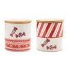 Melrose International Ceramic Peppermint Candy Canister (set Of 4) - Red, White