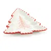 Melrose International Ceramic Pine Tree Platter (set Of 2) - Beige, Red