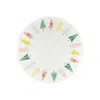 Melrose International Ceramic Pine Tree Print Platter (set Of 3) - White, Green, Red