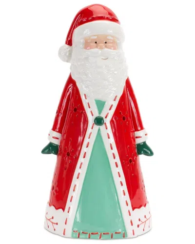 Melrose International Ceramic Santa Tea Light Holder In Multi