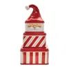 Melrose International Ceramic Stacking Santa Character (set Of 3) - Red, White