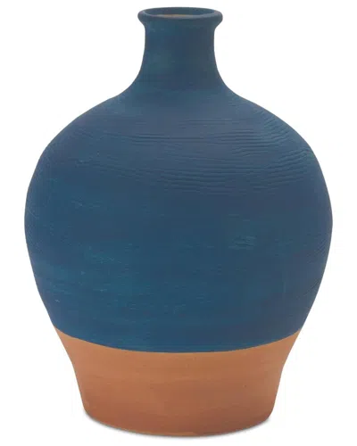 MELROSE INTERNATIONAL MELROSE INTERNATIONAL CERAMIC VASE WITH TERRA COTTA ACCENT