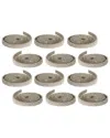 Melrose International Champagne Set Of 12 Rolls Glitter Rope Ribbon In Silver