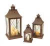 Melrose International Classic Brown Metal Lantern (set Of 3) - Brown