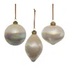 Melrose International Cloudy Iridescent Glass Ornament (set Of 6) - Beige, Gray