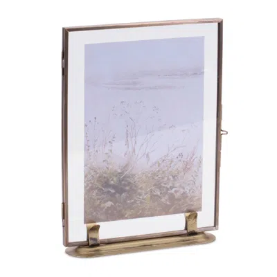 Melrose International Copper Framed Floral Artwork 7.5"l - Gold