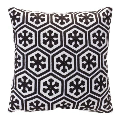 Melrose International Cotton Throw Pillow In Black
