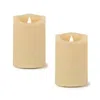 Melrose International Cream Simplux Led Designer Wax Candle With Remote (set Of 2) - Beige In Neutral