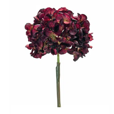 Melrose International Deep Red Hydrangea Flower Stem (set Of 2) - Red, Brown