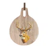 Melrose International Deer Print Cutting Board Decor 7.75"d - Brown, White