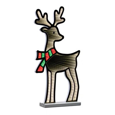 Melrose International Deer With Scarf Ekkolight 23.5"h - White, Red