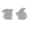 Melrose International Distressed Bunny Figurine (set Of 2) - Gray