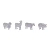 Melrose International Distressed Farm Animal Figurine (set Of 4) - Gray