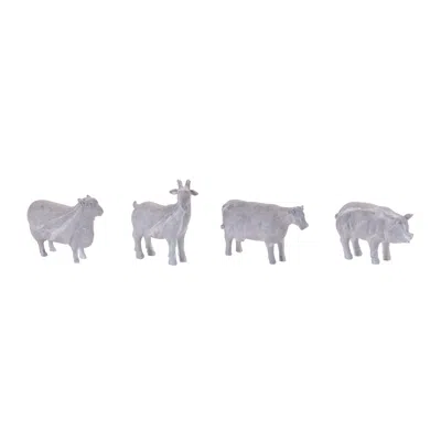 Melrose International Distressed Farm Animal Figurine (set Of 4) - Gray
