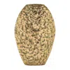 Melrose International Distressed Flat Metal Vase (set Of 2) - Gold
