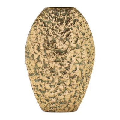Melrose International Distressed Flat Metal Vase (set Of 2) - Gold