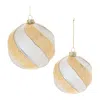 Melrose International Distressed Glass Ball Ornament (set Of 6) - Silver, Gold