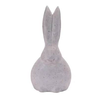 Melrose International Distressed Long Eared Rabbit Figurine (set Of 2) - Gray
