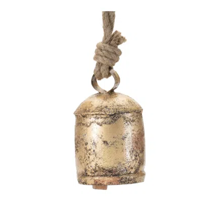 Melrose International Distressed Metal Bell Ornament (set Of 8) - Gold