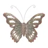 Melrose International Distressed Metal Butterfly Wall Hanging (set Of 2) - Gold, Gray