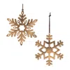 Melrose International Distressed Metal Snowflake (set Of 12) - Gold