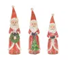 Melrose International Distressed Wood Design Santa Figurine (set Of 3) - Red, White In Multi