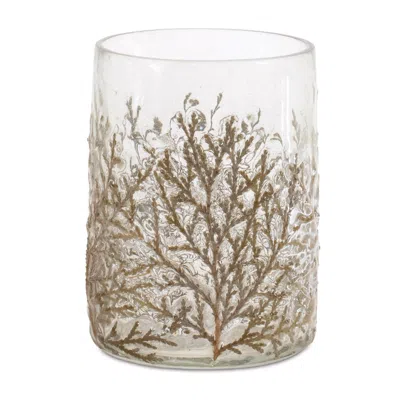 Melrose International Dried Cedar Glass Candle Holder (set Of 3) - Brown