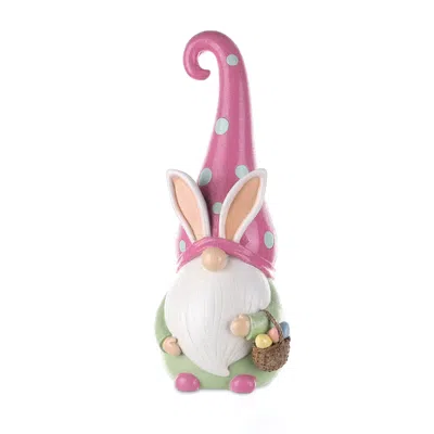 Melrose International Easter Gnome Figurine 13"h - Pink