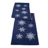 Melrose International Embroidered Snowflake Table Runner 72"l - Blue, Gray