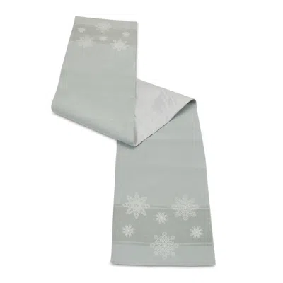 Melrose International Embroidered Snowflake Table Runner 72"l - Blue, White