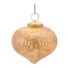 Melrose International Etched Mercury Glass Ornament (set Of 6) - Orange