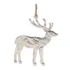 Melrose International Etched Metal Deer Ornament (set Of 12) - Gray