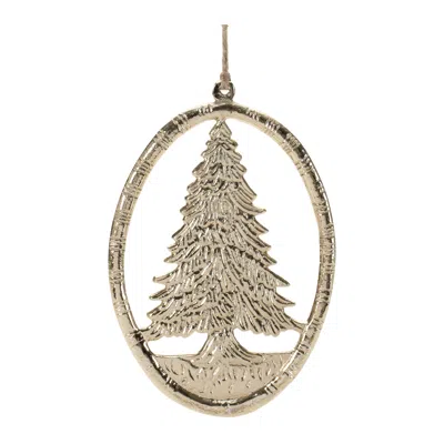 Melrose International Etched Metal Pine Tree Ornament (set Of 12) - Gold