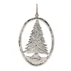 Melrose International Etched Metal Pine Tree Ornament (set Of 12) - Gray
