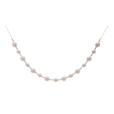 Melrose International Fabric Ball String Garland (set Of 2) - Beige