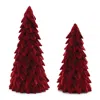 Melrose International Fabric Pine Tree (set Of 2) - Red