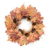 Melrose International Fall Maple Leaf And Pinecone Wreath 26"d - Orange, Yellow, Brown