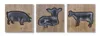 Melrose International Farm Animal Plaque (set Of 3) - Black, White
