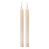 Melrose International Fia Wick Beige Textured Taper Candle (set Of 2) - White