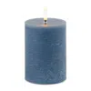 Melrose International Fia Wick Blue Pillar Candle (set Of 2) - Blue