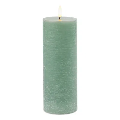 Melrose International Fia Wick Green Pillar Candle (set Of 2) - Green