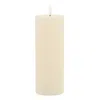 Melrose International Fia Wick Ivory Pillar Candle (set Of 2) - Beige