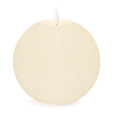 Melrose International Fia Wick Ivory Round Candle (set Of 2) - Beige In Neutral