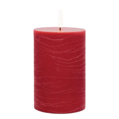 Melrose International Fia Wick Red Pillar Candle (set Of 2) - Red