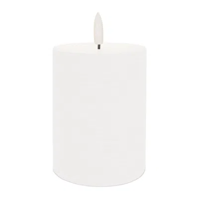 Melrose International Fia Wick White Pillar Candle (set Of 2) - White