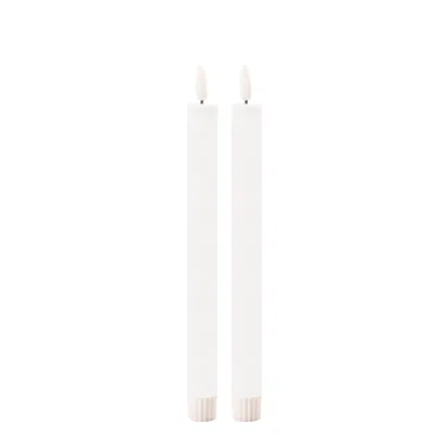 Melrose International Fia Wick White Taper Candle (set Of 2) - White