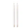 Melrose International Fia Wick White Textured Taper Candle (set Of 2) - White