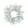 Melrose International Flocked Cedar Wreath 15"d - Green, White