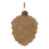Melrose International Flocked Glass Pinecone Ornament (set Of 12) - Brown