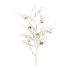 Melrose International Flocked Sleigh Bell Twig Branch (set Of 2) - Gold, White